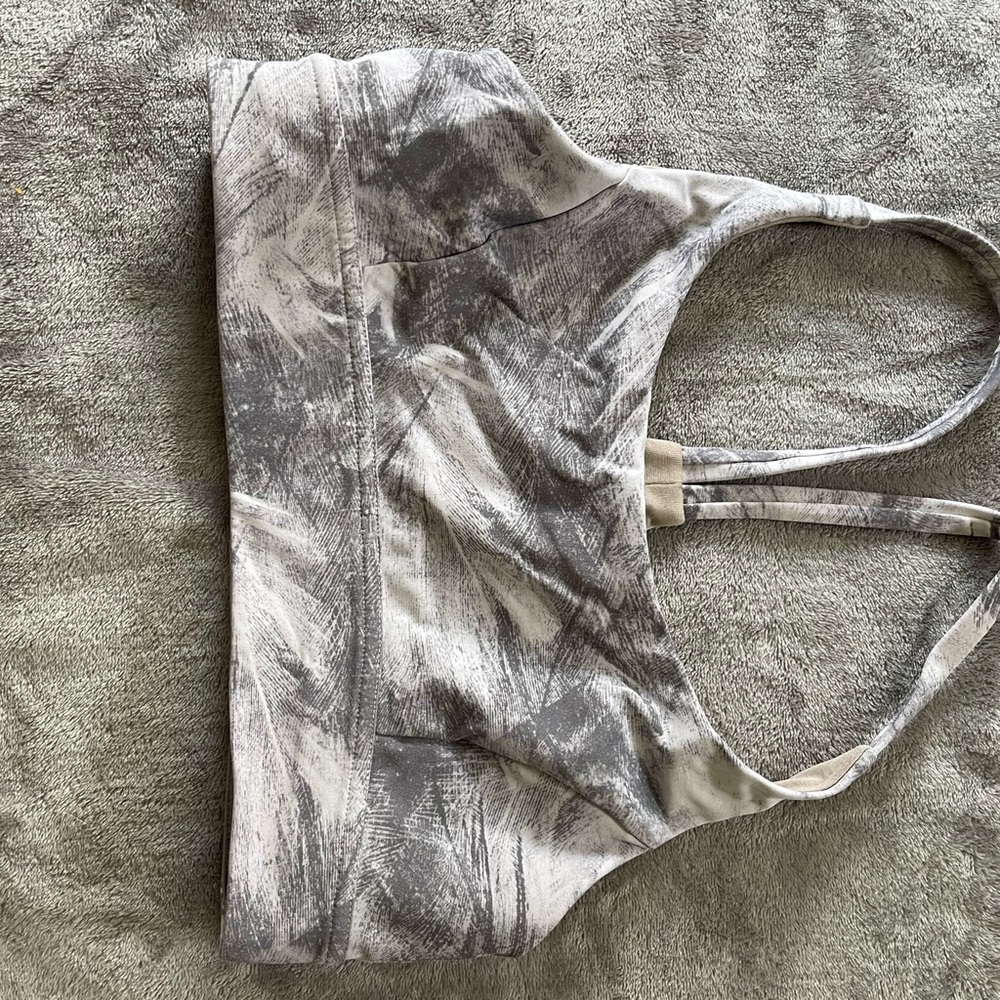 Lululemon Gray and White Sports Bra